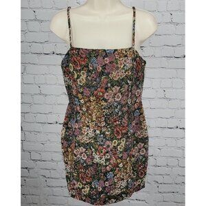 Urban Outfitters Multicolor Woven Floral Strappy Stretch Mini Dress Medium M